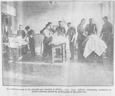 Massage Room at Military Convalescent Hospital, 1917