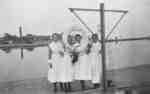 Nurses on West Pier at Whitby Harbour, 1938