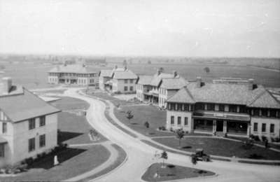 Cottages from the Roof of Recreation Hall, Ontario Hospital Whitby, c.1920