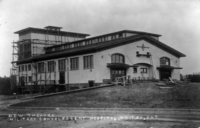 Recreation Hall under construction at the Military Convalescent Hospital, 1917