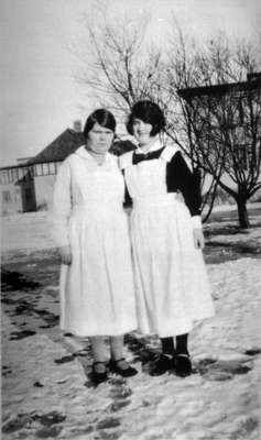 Florence Lightle and Friend at Ontario Hospital, c.1927-1933