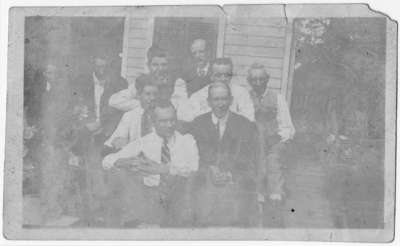 A group photograph of men from the Ellis family