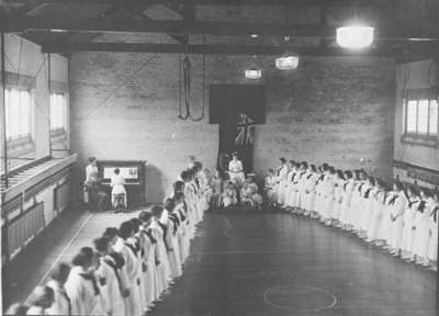 Ontario Ladies' College May Court Festival in the Gymnasium