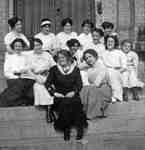 Group of Students on the steps of Ontario Ladies' College, May 1912