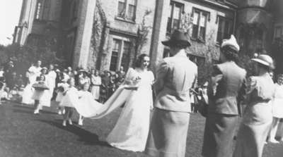 May Court Procession at Ontario Ladies' College, May 1945