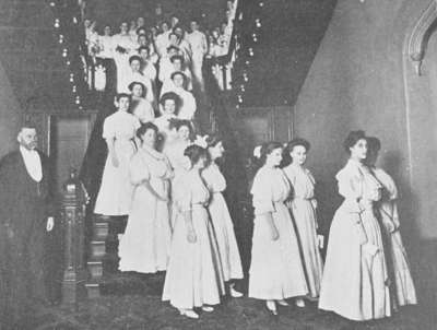 Students and Dr. Hare at Ontario Ladies' College, c.1910