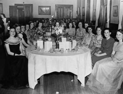 Senior Dinner at Ontario Ladies' College, 1945