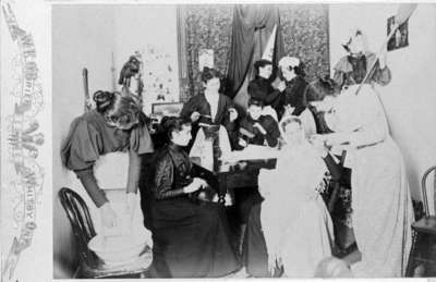 Kitchen Display of the Students at Ontario Ladies' College, April, 1895