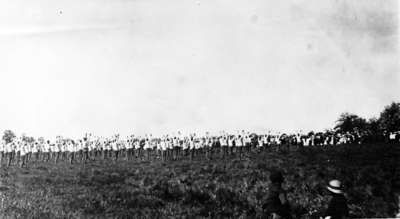 116th Battalion Soldiers Performing Calisthenics Drill at Military Review, 1916