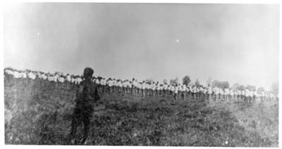 116th Battalion Soldiers Performing Calisthenics Drill at Military Review, 1916