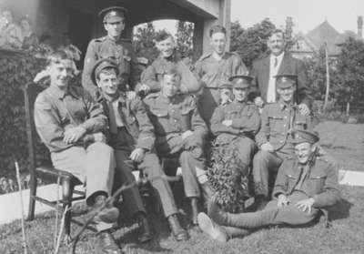 Soldiers' Garden party at the residence of George W. Dryden, 1917