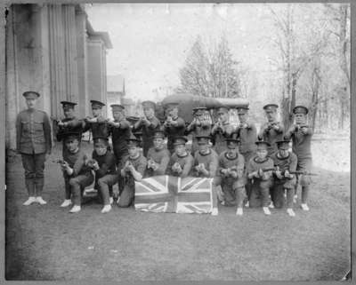 Officers of the 116th Battalion at Court House, c.1916