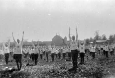 116th Battalion Soldiers performing Calisthenics Drill at Military Review, 1916