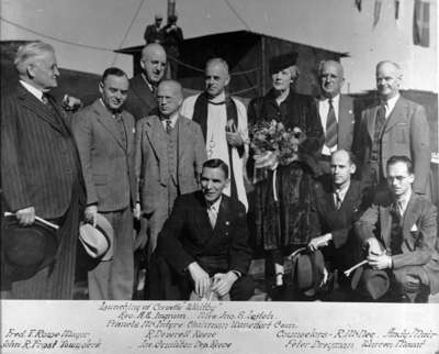 Official Party at Launching of Corvette H.M.C.S. Whitby, 1943