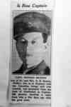 Portrait Photo of Newspaper Clipping with News of Donald Beaton promoted to Captain