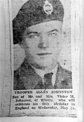 Photo of Newspaper Clipping about TROOPER ALLAN JOHNSTON