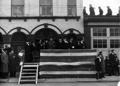 Reviewing Stand at Legion Drumhead Service, 1937