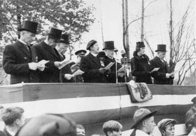 Official Party at Legion Drumhead Service, 1937