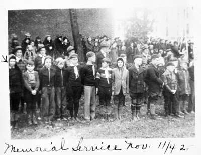 Boy Scouts (Children) at Remembrance Day Service, November 1942