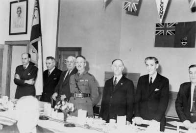 Remembrance Day banquet in Legion Hall, 1945