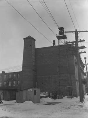 Bell towers behind old Whitby Town Hall, 1948