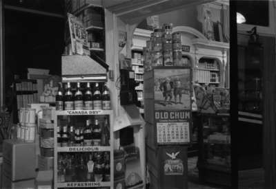 Interior of Allin's Drug Store, April 3, 1940.