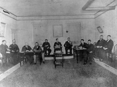 Unidentified lodge meeting, c.1885