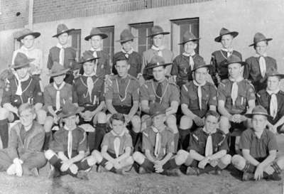 Boy Scouts outside King Street School, c.1944