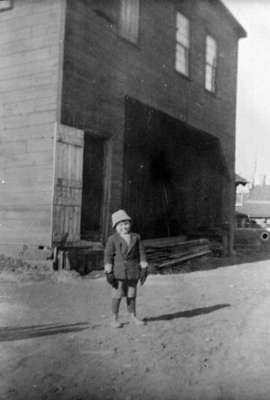 W. Hewson at R.G. Oke's Planing Mill, April 1920