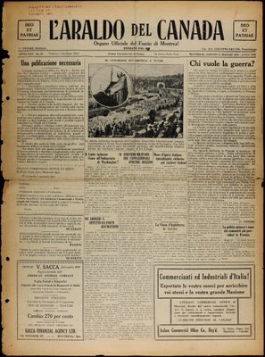 L’Araldo del Canada, 31 May 1930