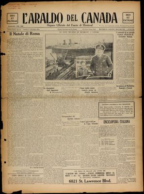 L’Araldo del Canada, 2 May 1931