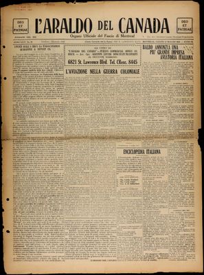 L’Araldo del Canada, 16 May 1931