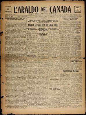 L’Araldo del Canada, 23 May 1931