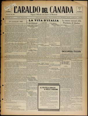 L’Araldo del Canada, 1 Aug 1931