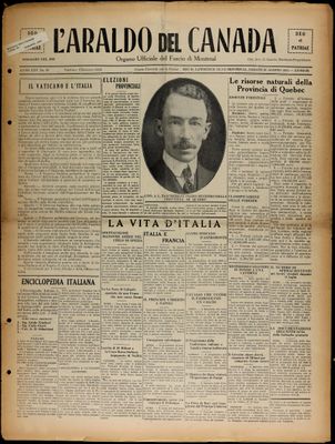 L’Araldo del Canada, 29 Aug 1931