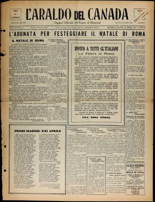 L’Araldo del Canada, 23 Apr 1932