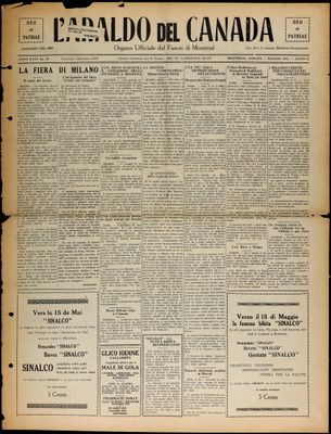 L’Araldo del Canada, 7 May 1932