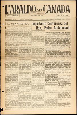 L’Araldo del Canada, 3 Dec 1932