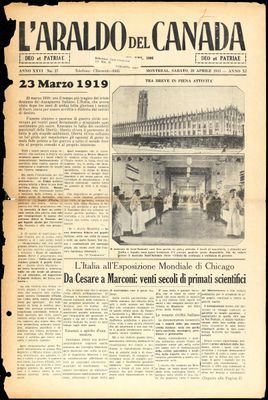 L’Araldo del Canada, 29 Apr 1933