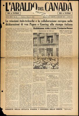 L’Araldo del Canada, 6 May 1933