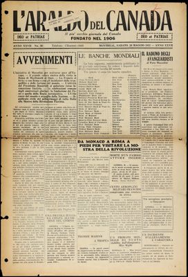 L’Araldo del Canada, 20 May 1933