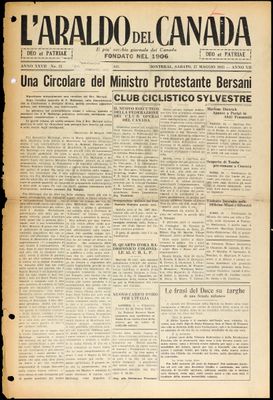 L’Araldo del Canada, 27 May 1933