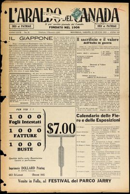 L’Araldo del Canada, 24 Jun 1933