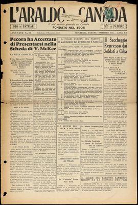 L’Araldo del Canada, 7 Oct 1933