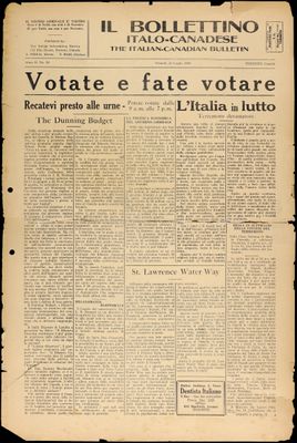 Il Bollettino Italo-Canadese, 25 Jul 1930