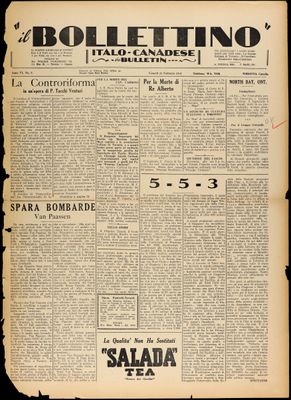 Il Bollettino Italo-Canadese, 23 Feb 1934