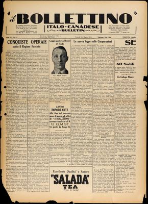 Il Bollettino Italo-Canadese, 16 Mar 1934