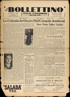 Il Bollettino Italo-Canadese, 27 Apr 1934