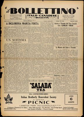 Il Bollettino Italo-Canadese, 3 Aug 1934