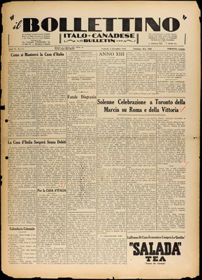 Il Bollettino Italo-Canadese, 9 Nov 1934